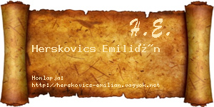 Herskovics Emilián névjegykártya
